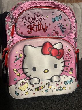 Hello Kitty Pink women  Backpack with Sequins